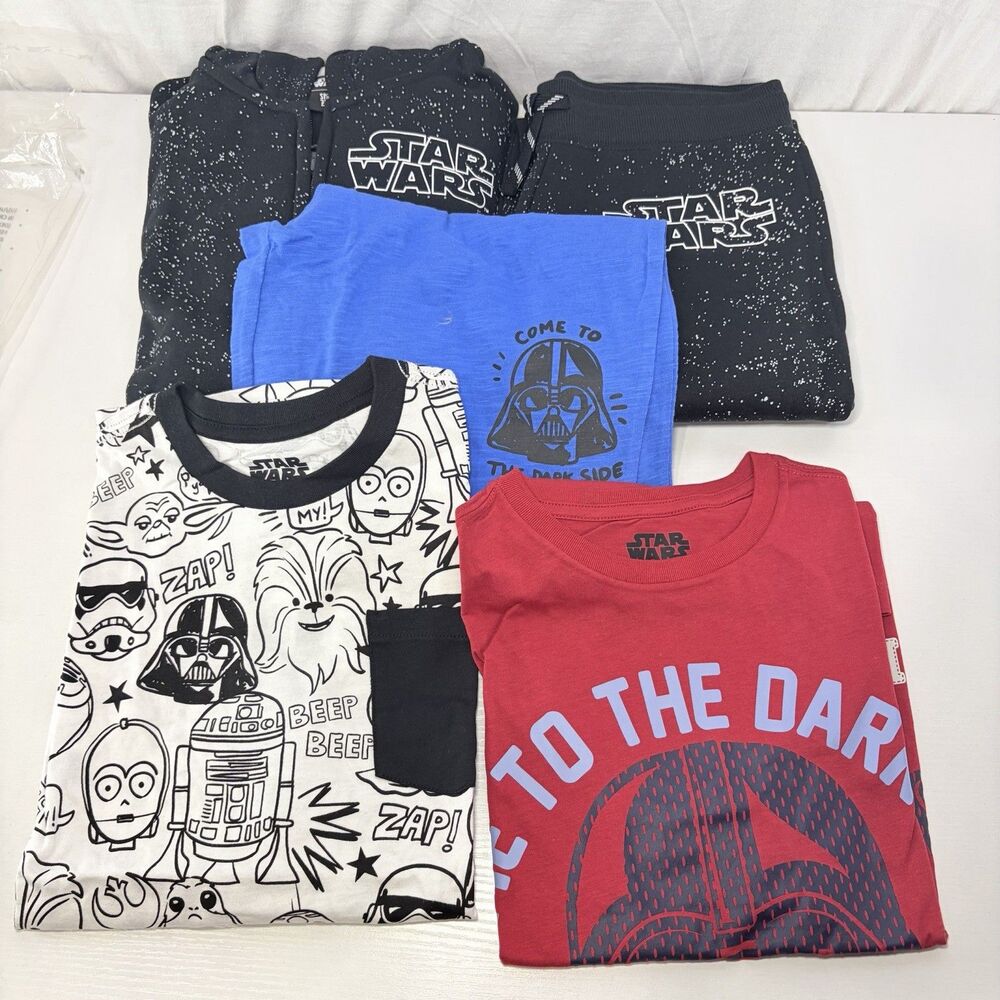 Star Wars Boys Size 12 5 Piece Clothing Set Darth Vadar Hoodie Sweats Short Tee